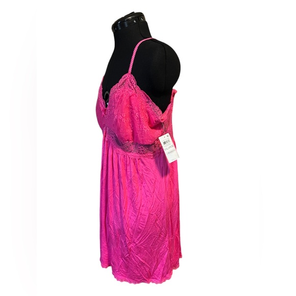 INC International Concepts Lace Trimmed Knit Chemise Nightgown Pink Lightening - Picture 4 of 7